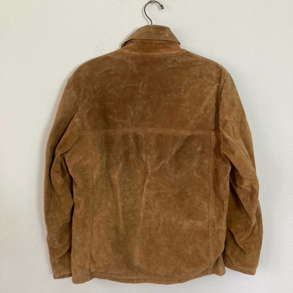 Vintage 70s Mens Camel Brown‎ Suede Leather Dagger Collar Jacket // Size Small - Picture 7 of 7